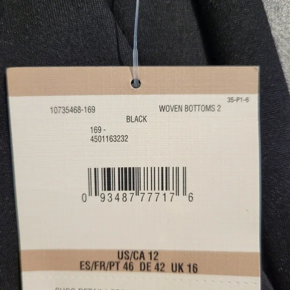 NWT Anne Klein Black Woven Straight Wide Leg Pants - Picture 8 of 9